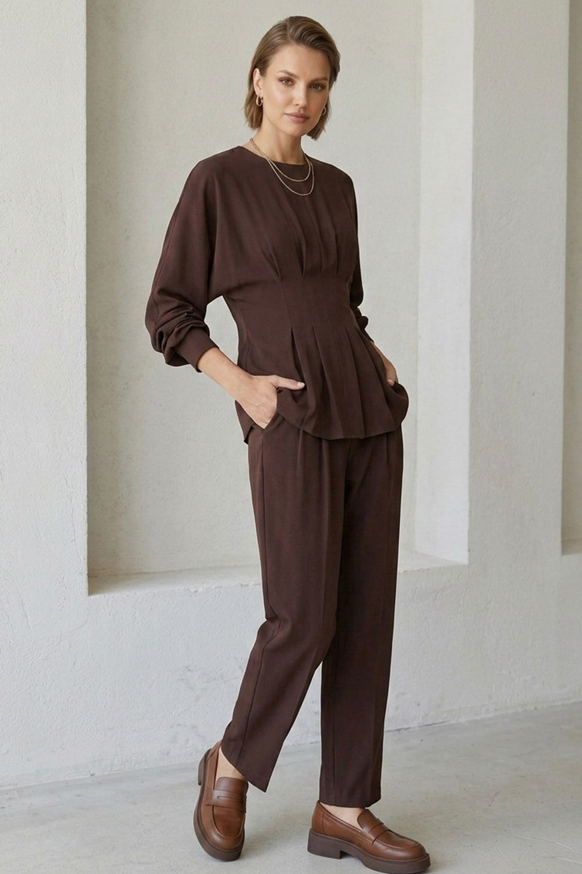 kadın bel drapeli ikili takım