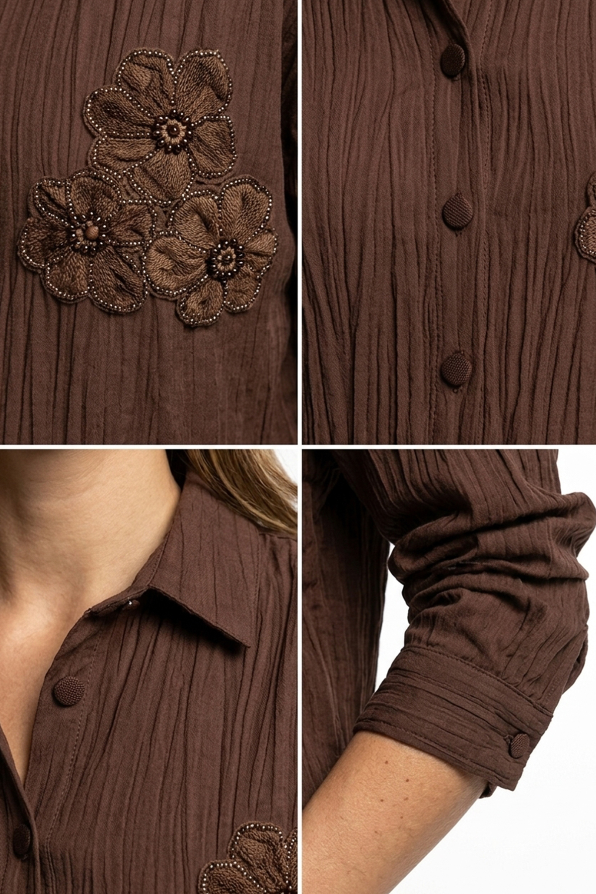 Kadın Çiçek Aksesuarlı Tunik