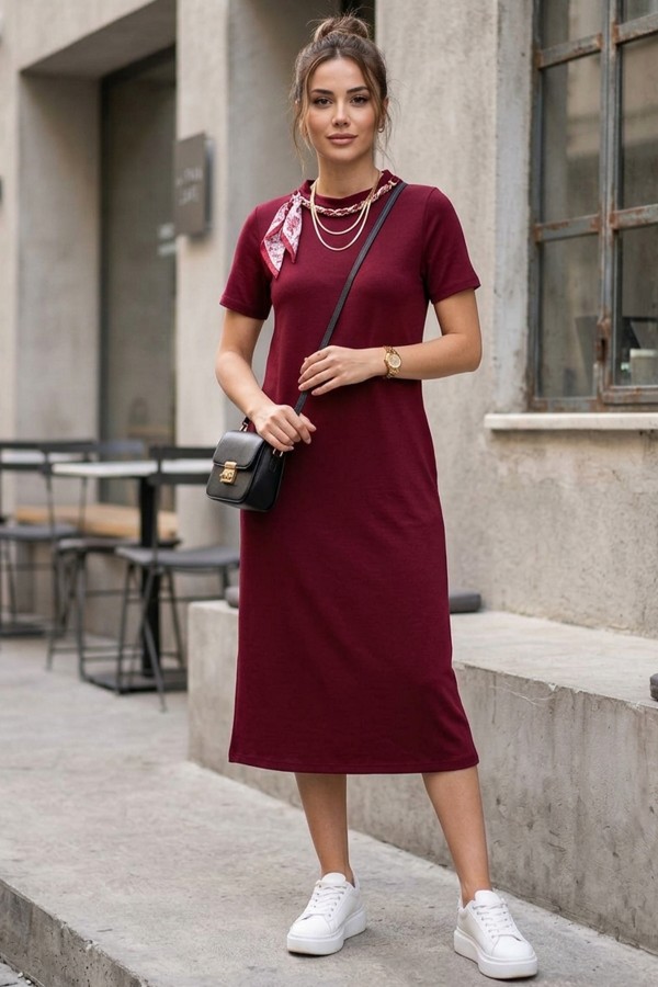 Kadın Flar Kemerli Elbise