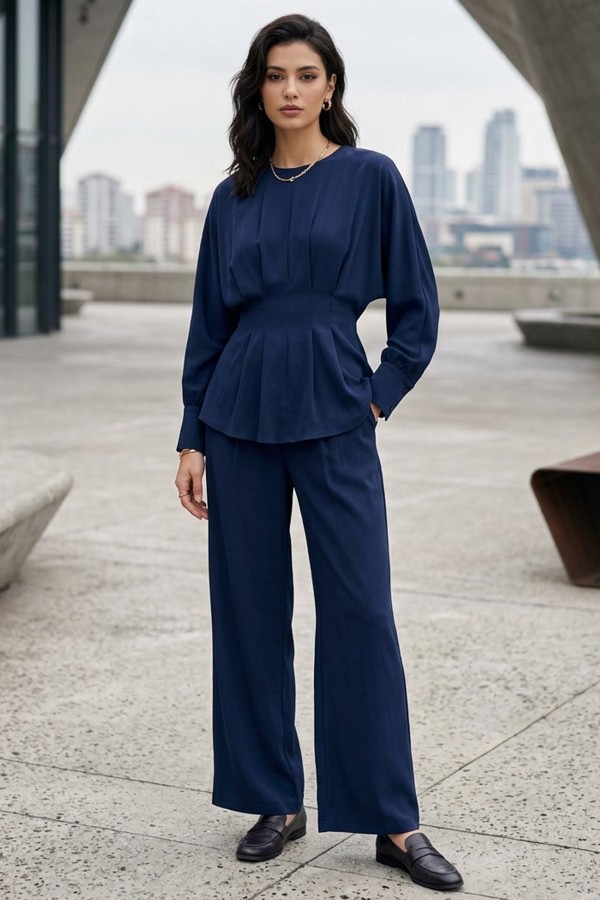 kadın bel drapeli ikili takım