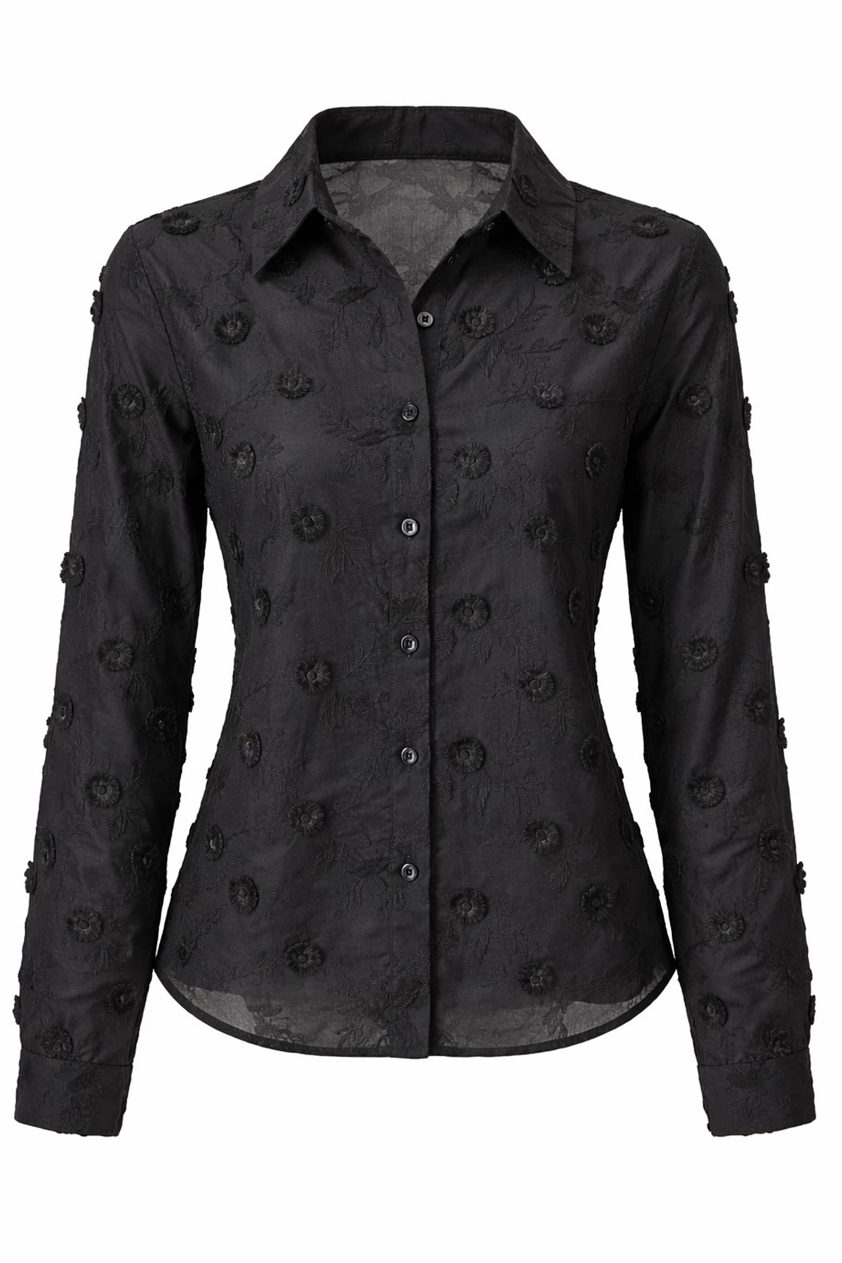 Kadın Kendiliğinden Motifli Gömlek