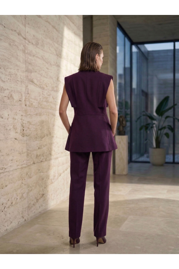 Kadın Kol Detaylı Blazer Yelek Takım