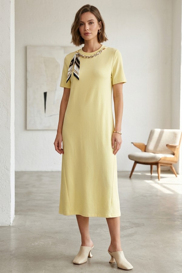 Kadın Flar Kemerli Elbise