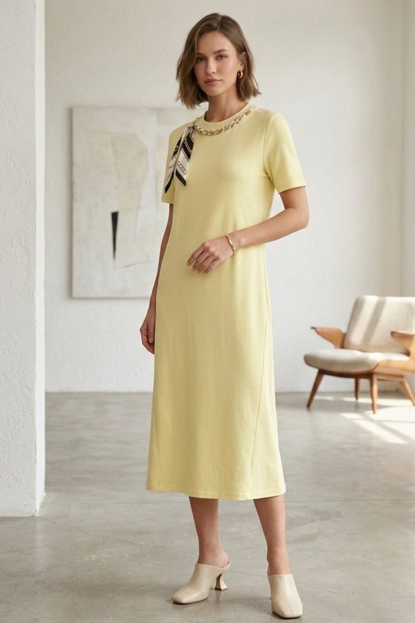 Kadın Flar Kemerli Elbise