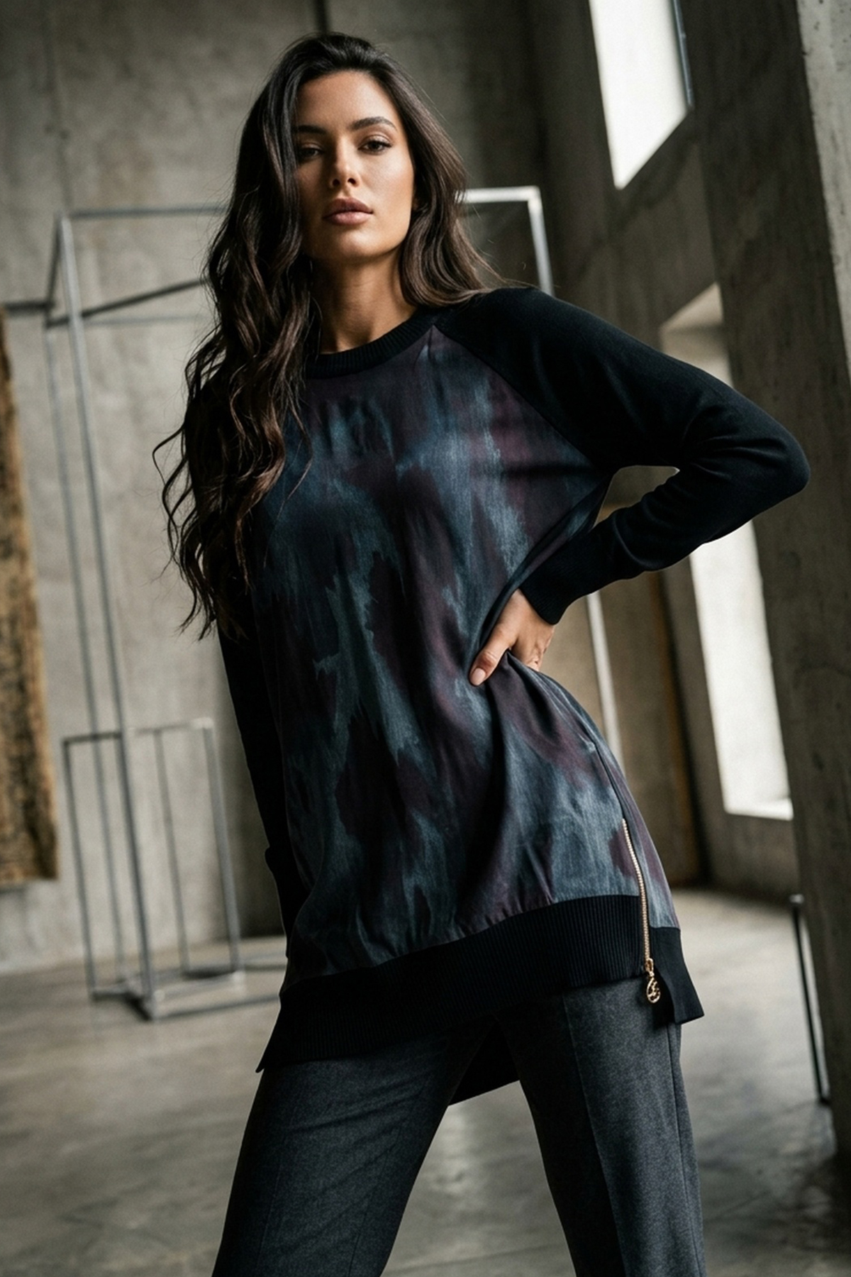 Kadın Yanlı Fermuarlı Tunik