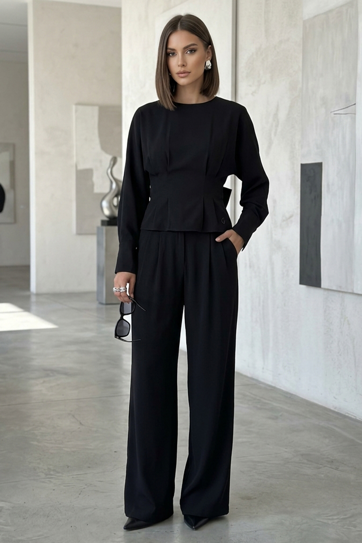 kadın bel drapeli ikili takım