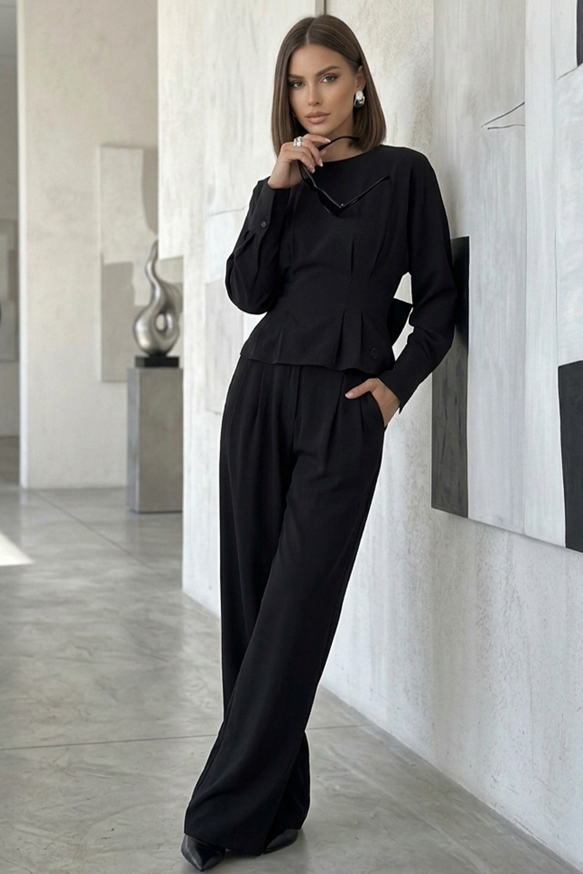 kadın bel drapeli ikili takım